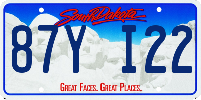 SD license plate 87YI22