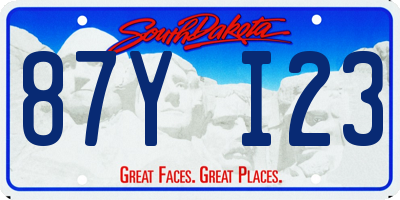 SD license plate 87YI23