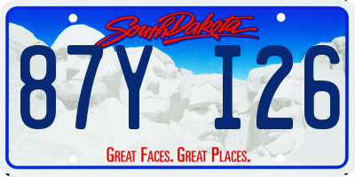 SD license plate 87YI26