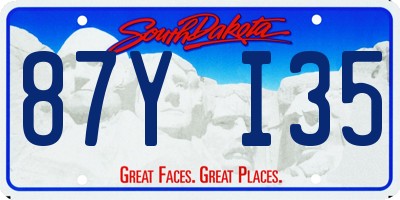 SD license plate 87YI35