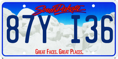 SD license plate 87YI36