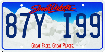 SD license plate 87YI99