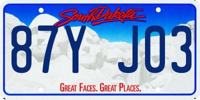 SD license plate 87YJ03