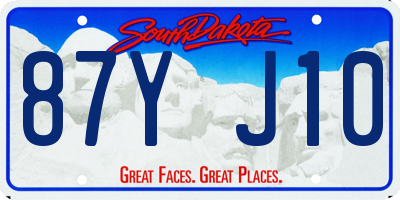 SD license plate 87YJ10