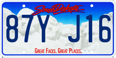 SD license plate 87YJ16