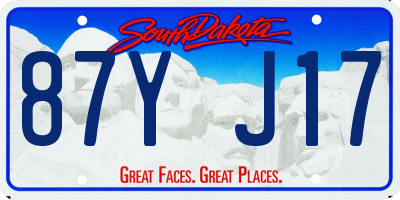 SD license plate 87YJ17