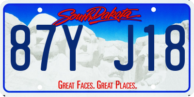 SD license plate 87YJ18