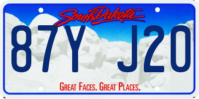 SD license plate 87YJ20