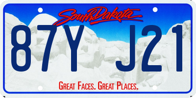 SD license plate 87YJ21