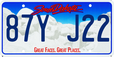 SD license plate 87YJ22