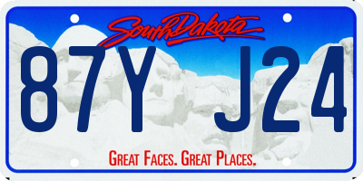 SD license plate 87YJ24
