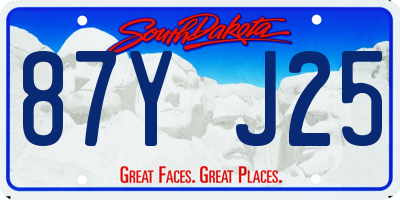SD license plate 87YJ25