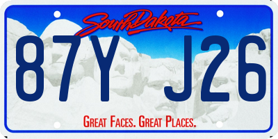 SD license plate 87YJ26