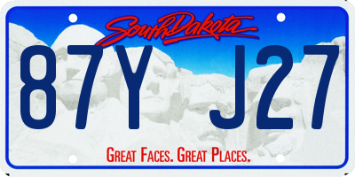 SD license plate 87YJ27