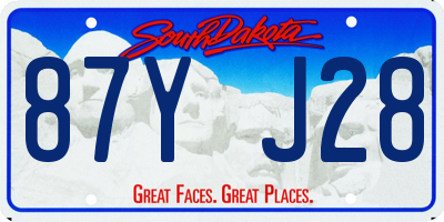SD license plate 87YJ28