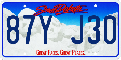 SD license plate 87YJ30