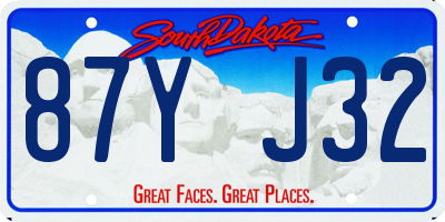 SD license plate 87YJ32