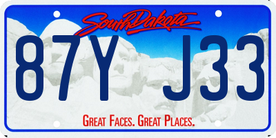 SD license plate 87YJ33