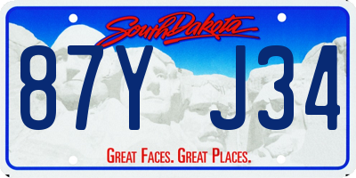 SD license plate 87YJ34