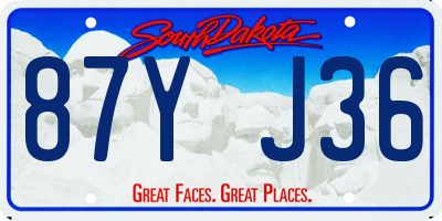 SD license plate 87YJ36