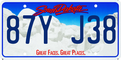 SD license plate 87YJ38