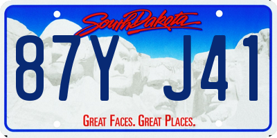 SD license plate 87YJ41
