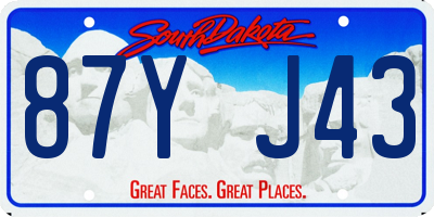 SD license plate 87YJ43