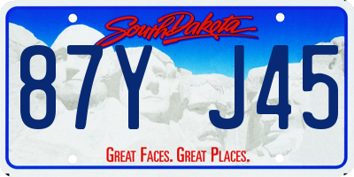 SD license plate 87YJ45