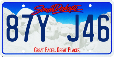 SD license plate 87YJ46
