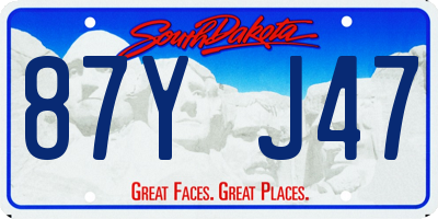 SD license plate 87YJ47