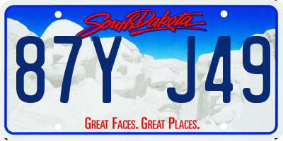SD license plate 87YJ49