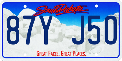 SD license plate 87YJ50