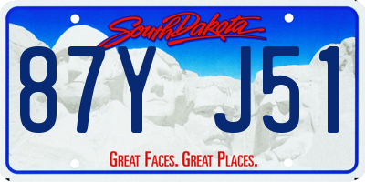 SD license plate 87YJ51