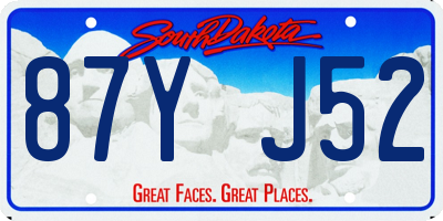 SD license plate 87YJ52