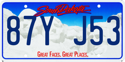 SD license plate 87YJ53