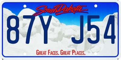 SD license plate 87YJ54