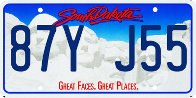 SD license plate 87YJ55