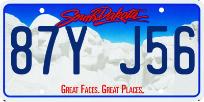 SD license plate 87YJ56