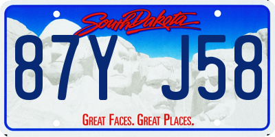 SD license plate 87YJ58