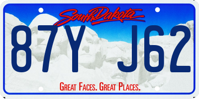 SD license plate 87YJ62