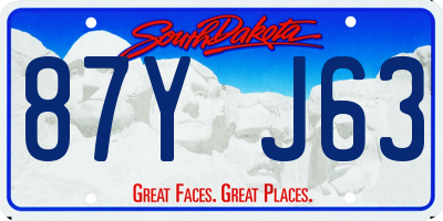 SD license plate 87YJ63