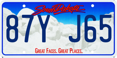 SD license plate 87YJ65