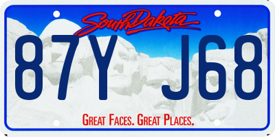 SD license plate 87YJ68