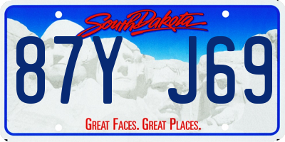 SD license plate 87YJ69