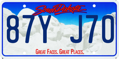 SD license plate 87YJ70