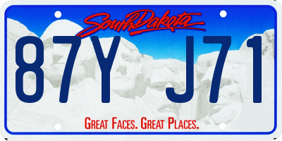 SD license plate 87YJ71