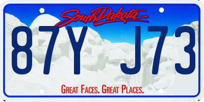 SD license plate 87YJ73