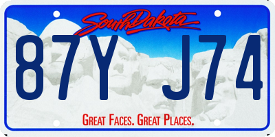 SD license plate 87YJ74
