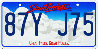 SD license plate 87YJ75