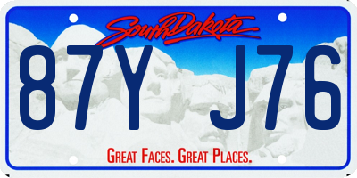 SD license plate 87YJ76